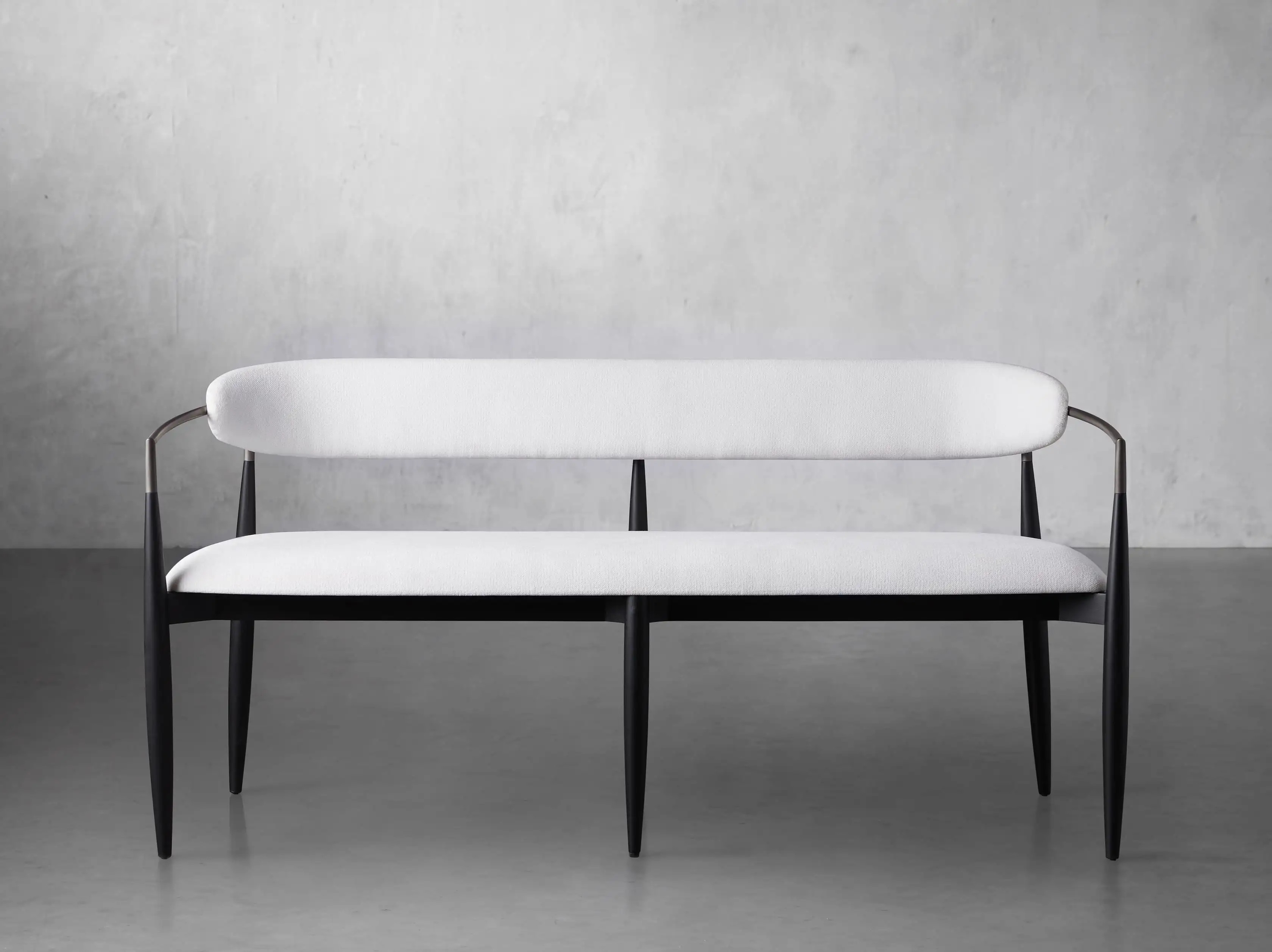 Jagger Dining Bench in Black with Antique Pewter | Arhaus