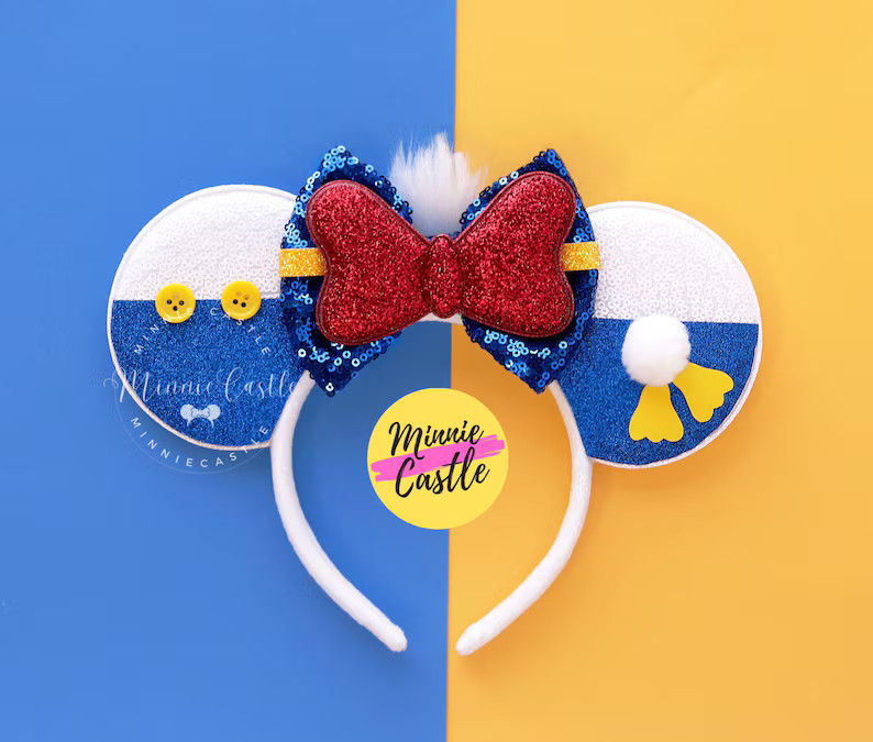 Donald Mickey Ears, Mickey Ears, Duck Mouse Ears, Minnie Ears, Mouse Ears Headband, Mickey Ears, ... | Etsy (US)