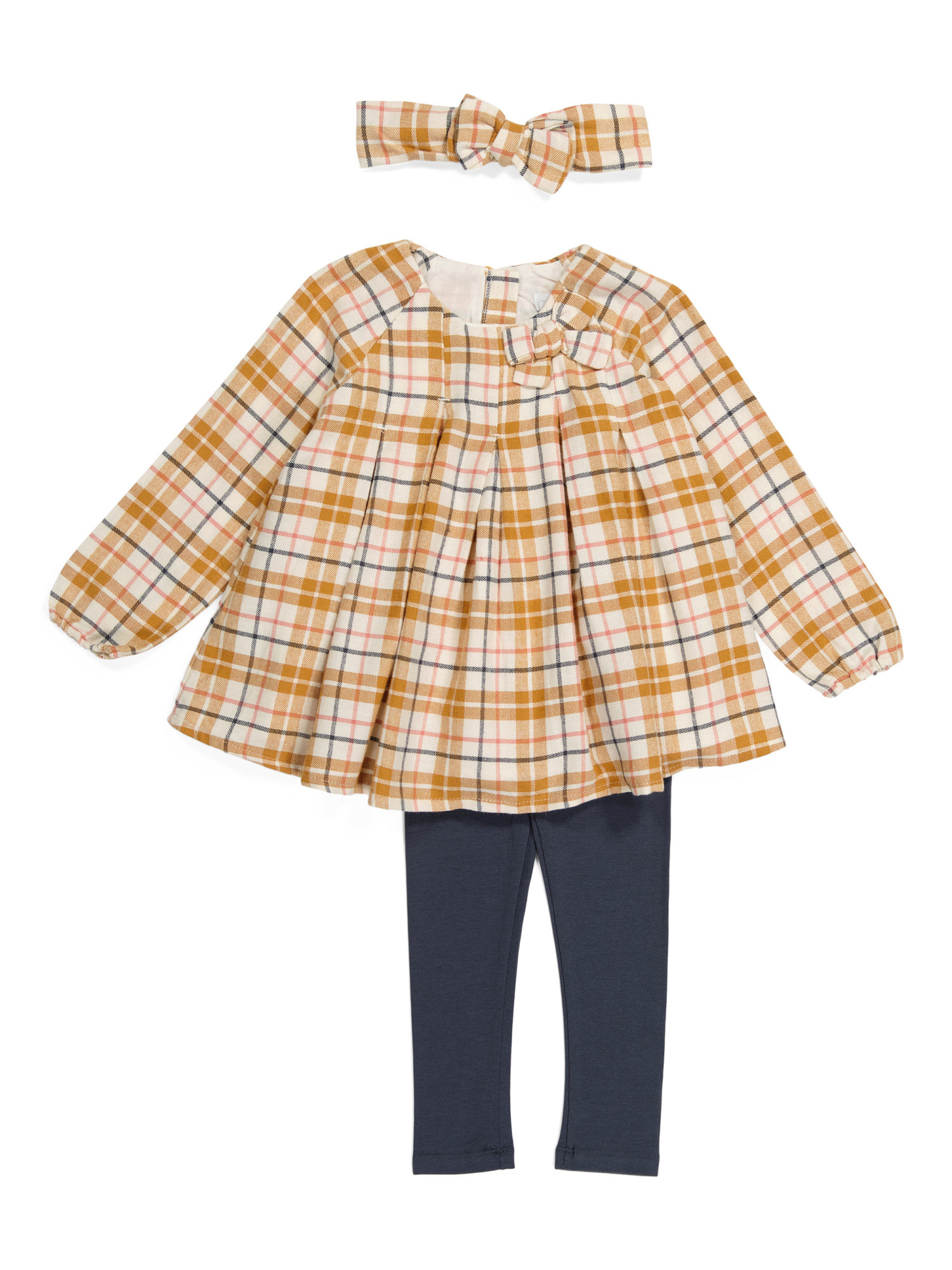 Girls 2pc Plaid Leggings Set With Headband | TJ Maxx