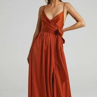 Spaghetti Strap A-Line Maxi Dress | YesStyle Global