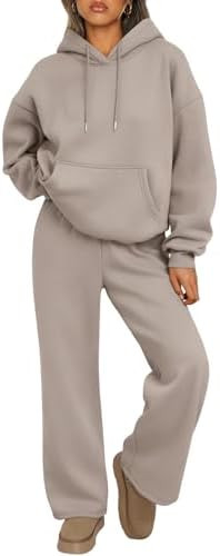 Trendy Queen Womens 2 Piece Outfits Lounge Fall Fashion Sets Oversized Sweatshirts Wide Leg Pants... | Amazon (US)