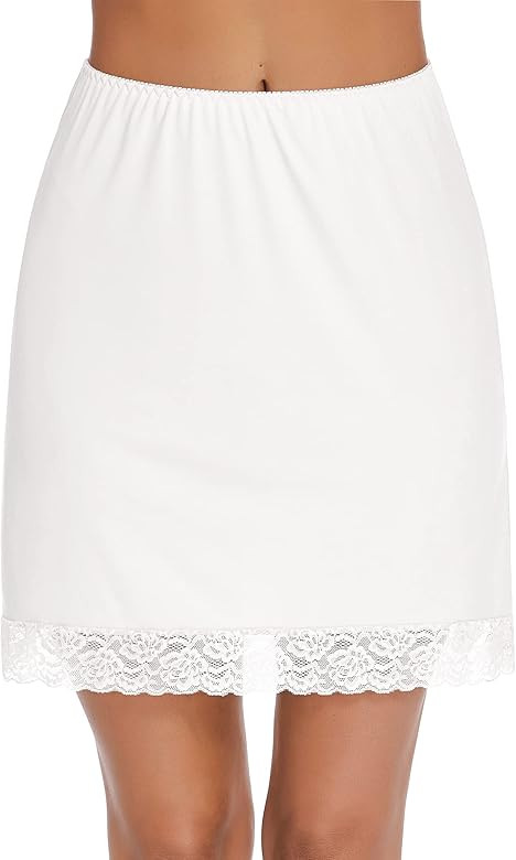 Avidlove Half Slips for Women Underskirt Short Lace Trim Above Knee Half Slip | Amazon (US)
