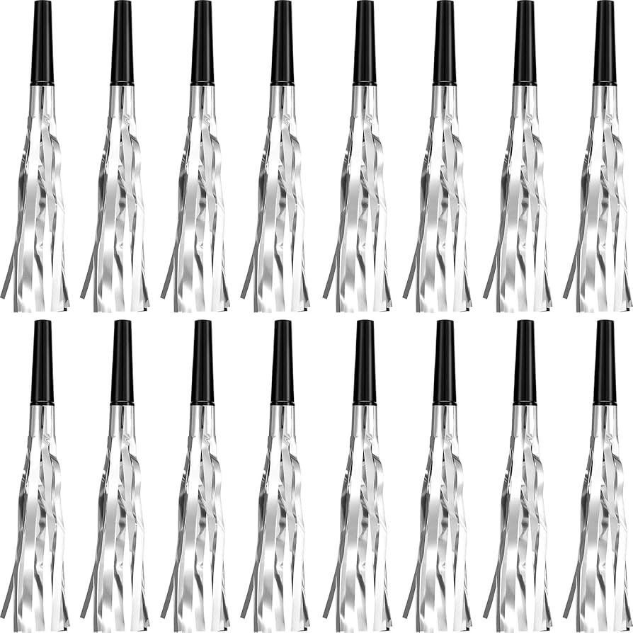 Skylety 24 Pcs Noise Makers Party Favors Silver Party Blowers Glitter Noise Makers for Sporting E... | Amazon (US)