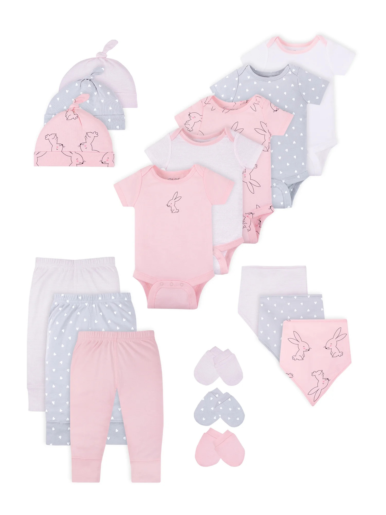 Little Star Organic Baby Girl Newborn Clothes Shower Gift Set, 17pc, Size Newborn-9 Months | Walmart (US)