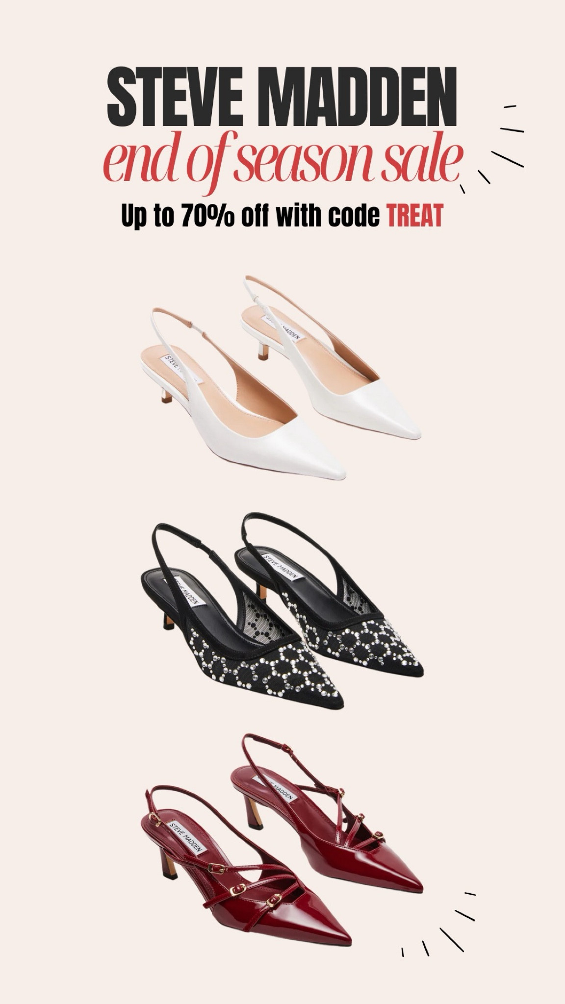 Up to 70% off at Steve Madden✨

#LTKSeasonal #LTKShoeCrush #LTKSaleAlert