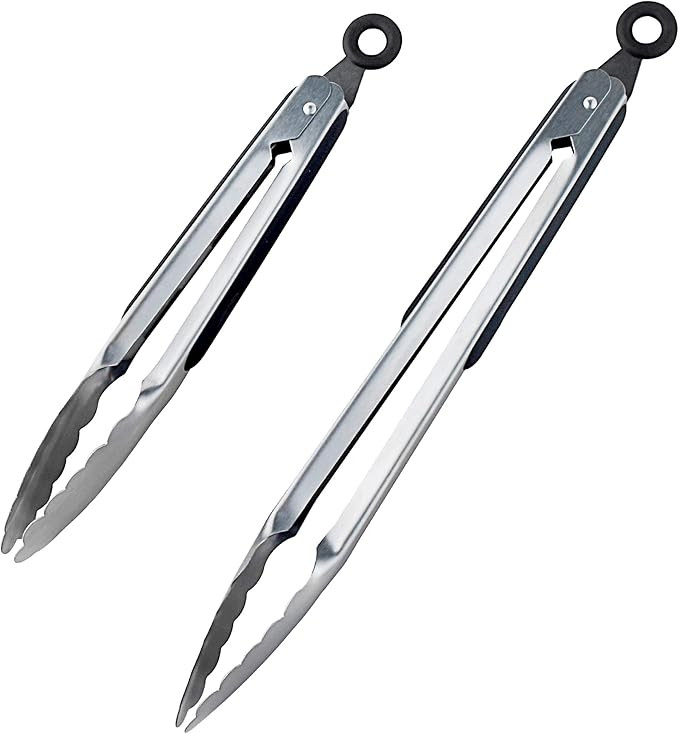 DRAGONN Premium Set of 12-inch and 9-inch Stainless-Steel Locking Kitchen Tongs, Set of 2 - Sturd... | Amazon (US)