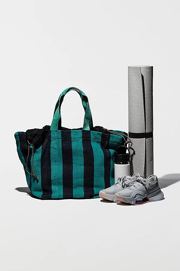Puebco Repurposed Rug Tote Bag in Turquoise/Navy Blue, Women's at Urban Outfitters | Urban Outfitters (US and RoW)