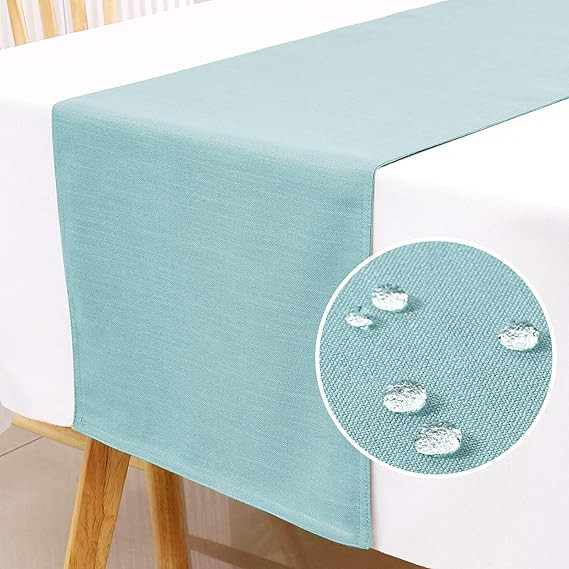 H.VERSAILTEX Linen Textured Table Runners 72 inches Long Waterproof Natural Burlap Table Runner f... | Amazon (US)