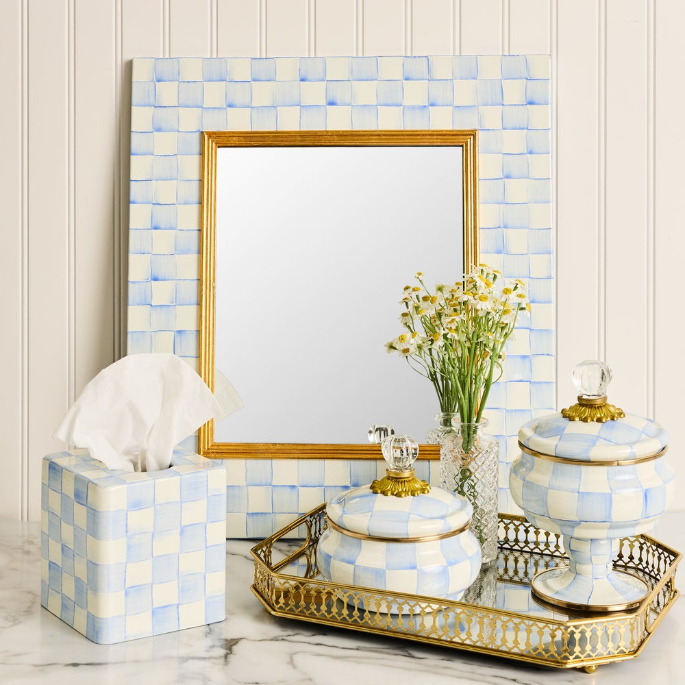 Sky Check Enamel Wall Mirror | MacKenzie-Childs