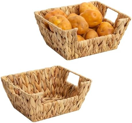 StorageWorks Small Pantry Baskets for Patato and Onion Storage, Wicker Baskets for Organizing wit... | Amazon (US)