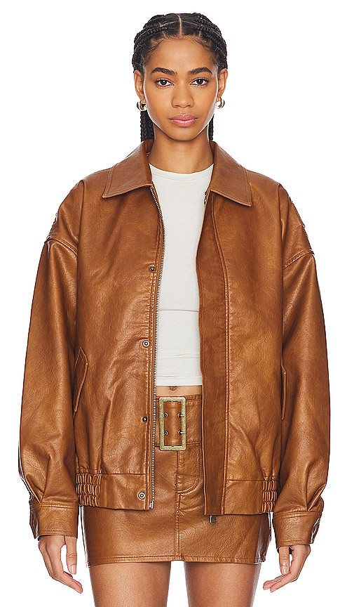 LIONESS Kenny Bomber in Tan. - size XXL | Revolve Clothing (Global)