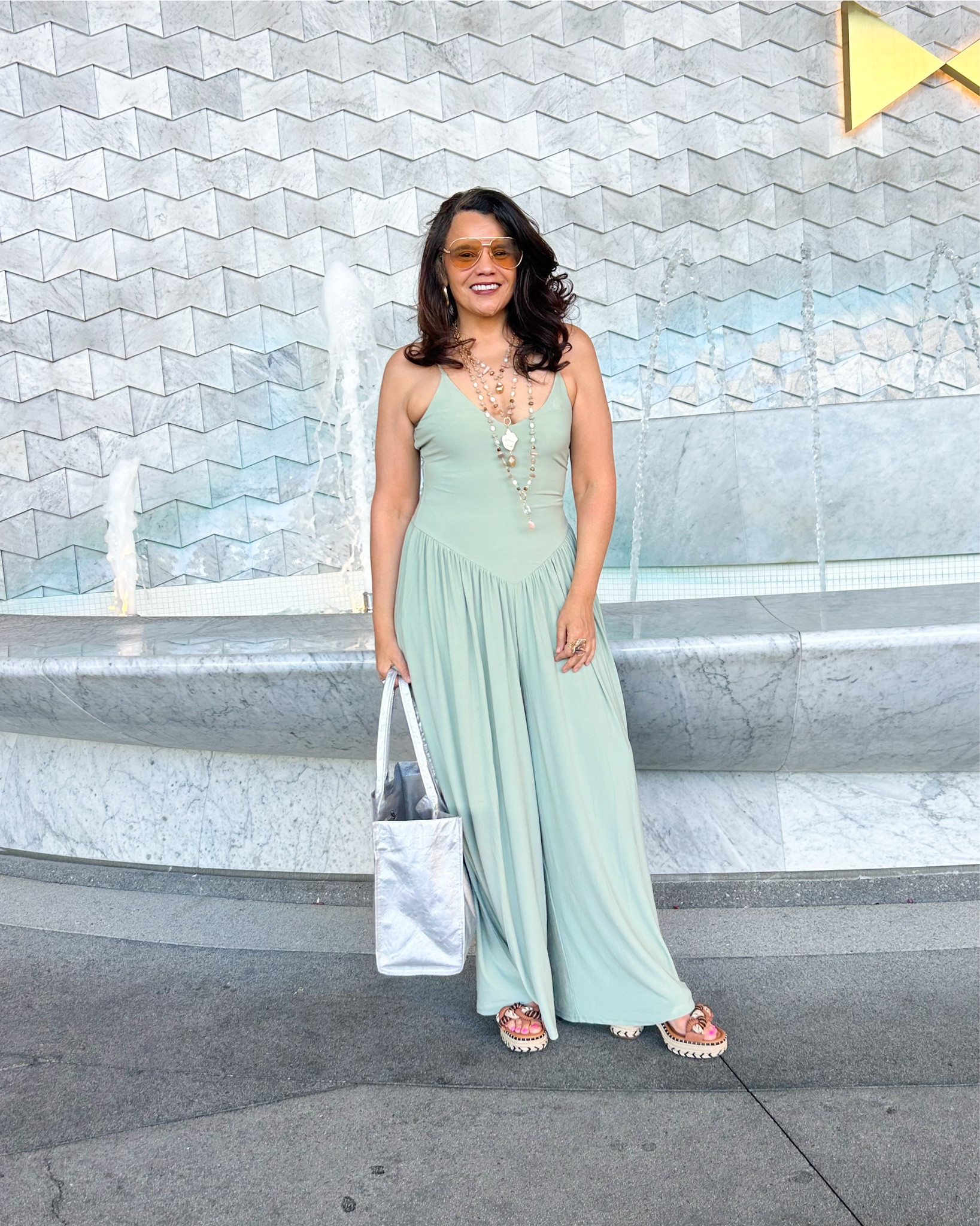 This jumpsuit was perfect for  my Vegas trip so cute and comfy! It also comes in black I think I may need to pick that one up also!  #vacationlook #summerfashion #jumpsuit 

#LTKOver40 #LTKSaleAlert #LTKMidsize