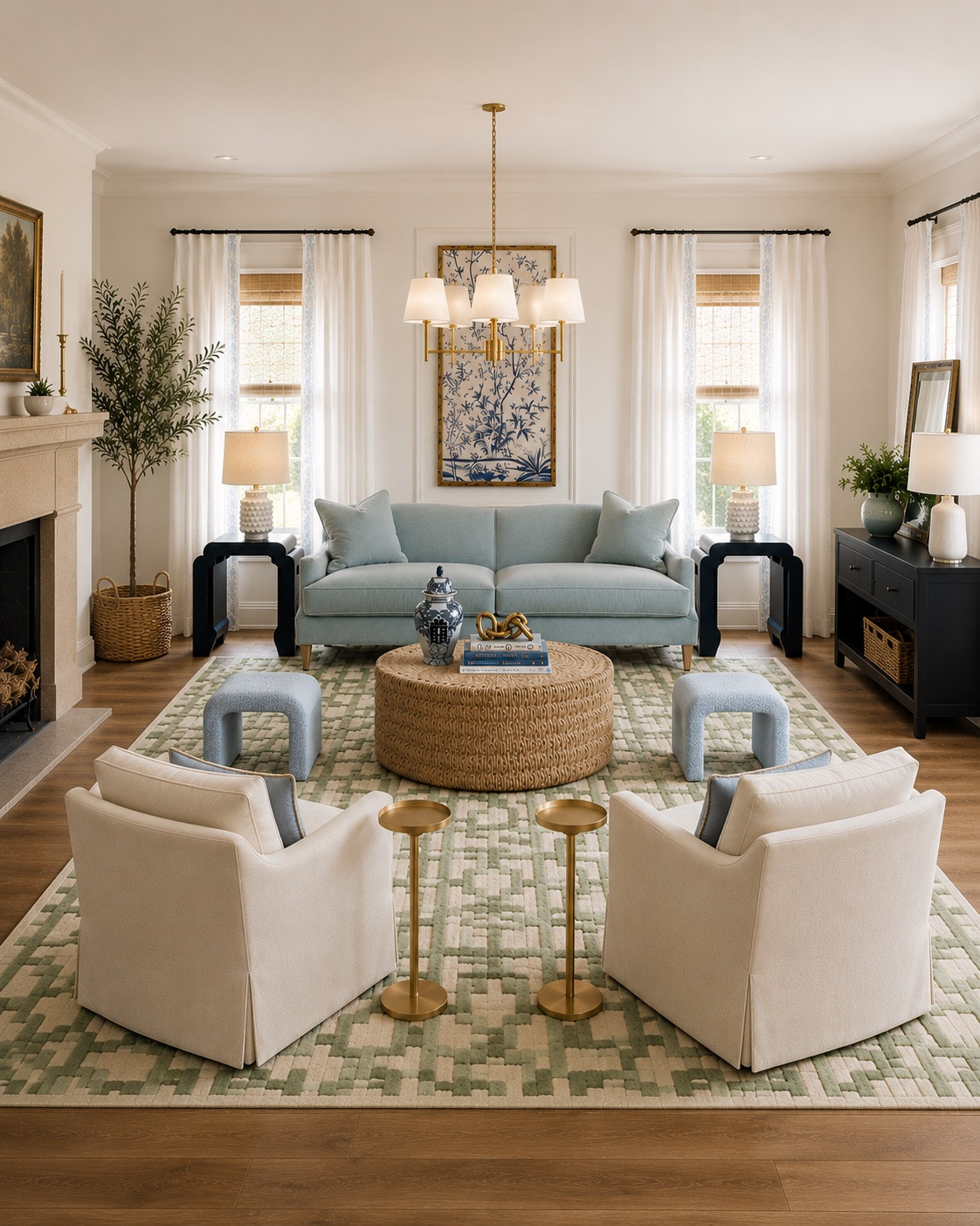 A gorgeous blue and green living room design!

#LTKdayinmylife #LTKHome #LTKSaleAlert