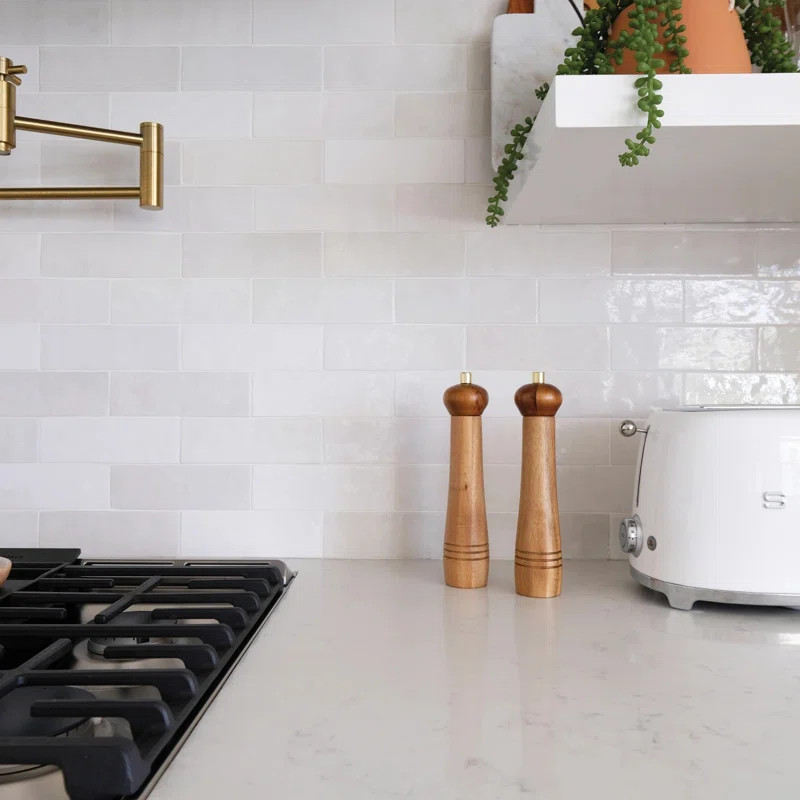 Cloe 2.5 in. x 8 in. Handmade-Look Ceramic Wall Glossy Subway Tile | Wayfair North America