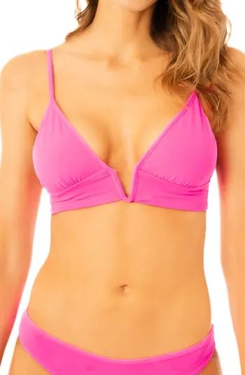 Maaji Radiant Pink Parade Reversible Triangle Bikini Top | Nordstrom | Nordstrom