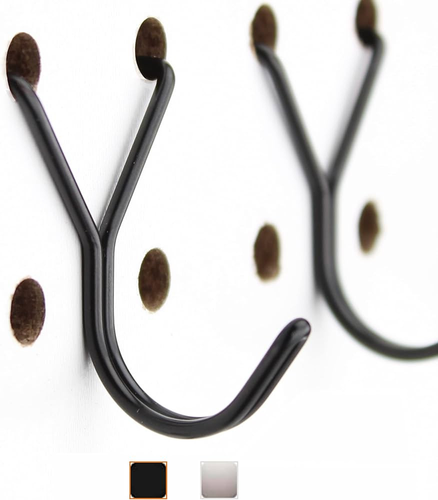 Steel Pegboard Hooks 50-Pack 1in J-Hook, Black - Will Not Fall Out - Fits Any Peg Board - Multipu... | Amazon (US)