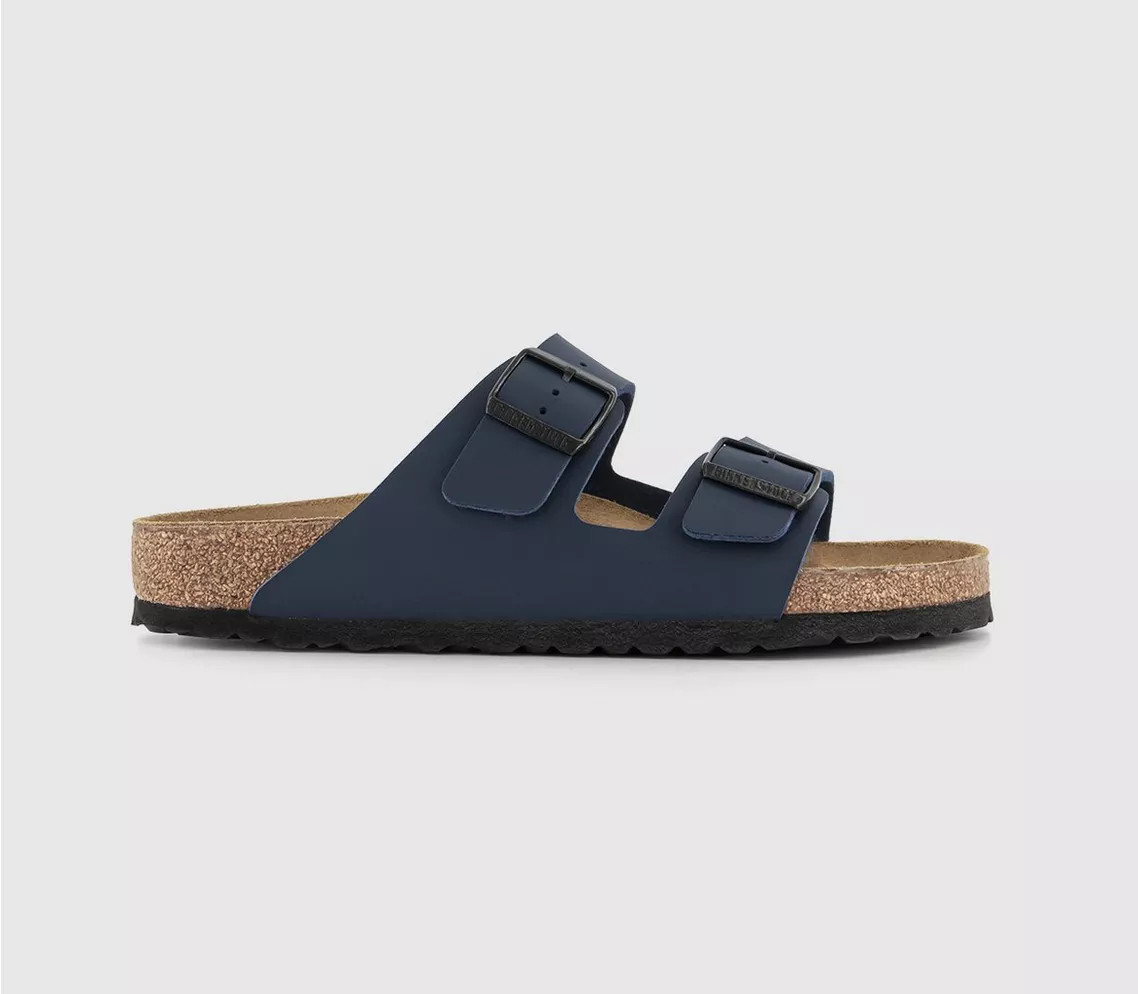 BIRKENSTOCK Arizona Two Strap Sandals Blue Birko Flor - Men’s Sandals | Office Shoes (UK)