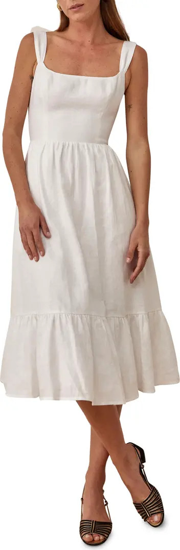 Bucatini Sleeveless Linen Midi Dress | Nordstrom
