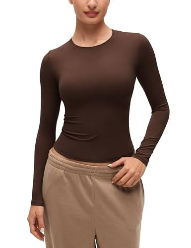 CRZ YOGA Softembrace Crewneck Long Sleeve Shirts for Women - Casual Going Out Tops Soft Basic Fit... | Amazon (US)