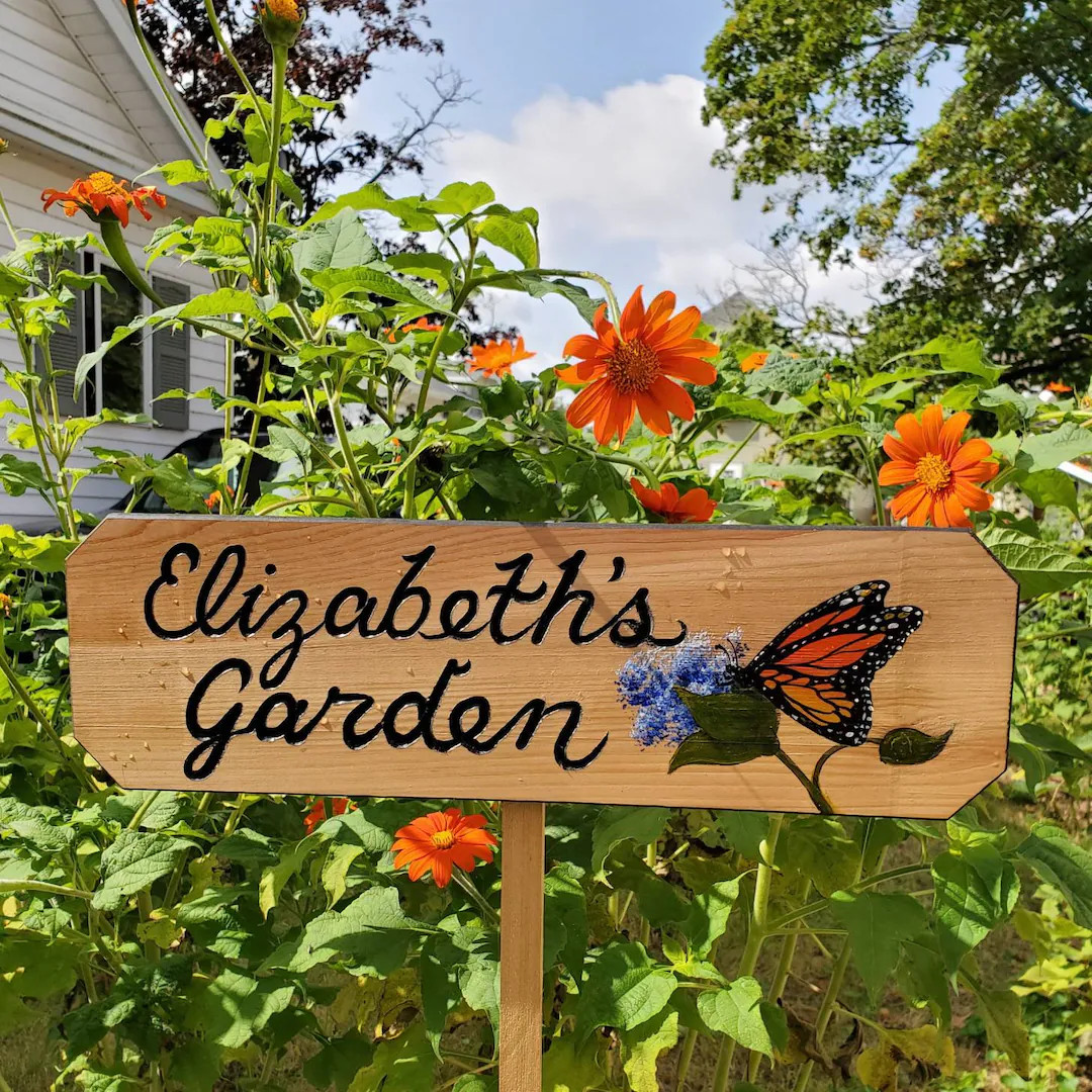 Butterfly Garden Signs Personalized Garden Signs Mom's Garden Sign, Grandmas Garden Sign ,custom ... | Etsy (US)