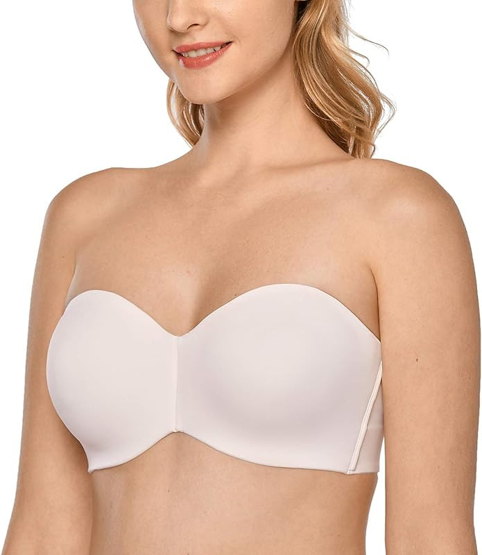 DELIMIRA Women's Strapless Bra Unlined Underwire Minimizer Plus Size Support | Amazon (US)