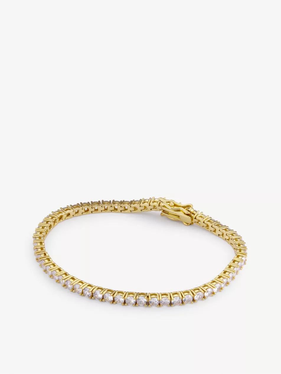 18ct&nbsp;gold-plated brass and crystal bracelet | Selfridges