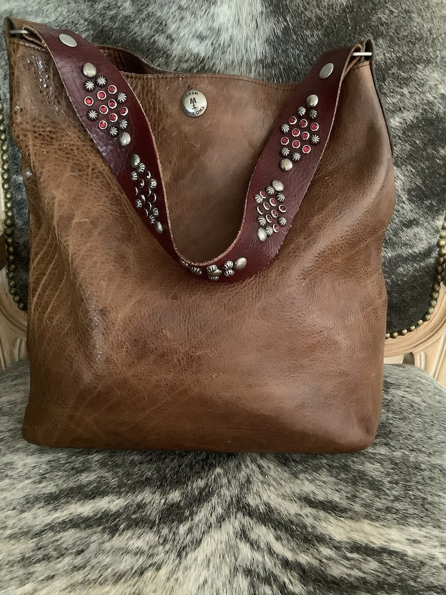 Two Bar West Large Brown Shoulder Hobo Handbag | eBay US