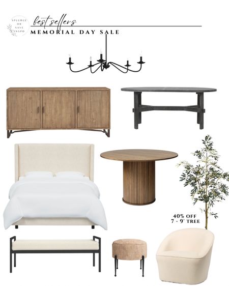 Memorial Day sale at Wayfair. White bed upholstered. Modern bed platform. Round dining table fluted. Black coffee table rustic. Wooden side board rustic. Swivel accent chair white. Modern bench bed. Upholstered bench white and black. Foot stool vintage. Black chandelier modern farmhouse. Faux tree olive. Wayfair Memorial Clearance runs from 5/22 - 5/30, up to 70% off with fast shipping. @Wayfair #Wayfair #Wayfairpartner 

#LTKFind #LTKhome #LTKsalealert