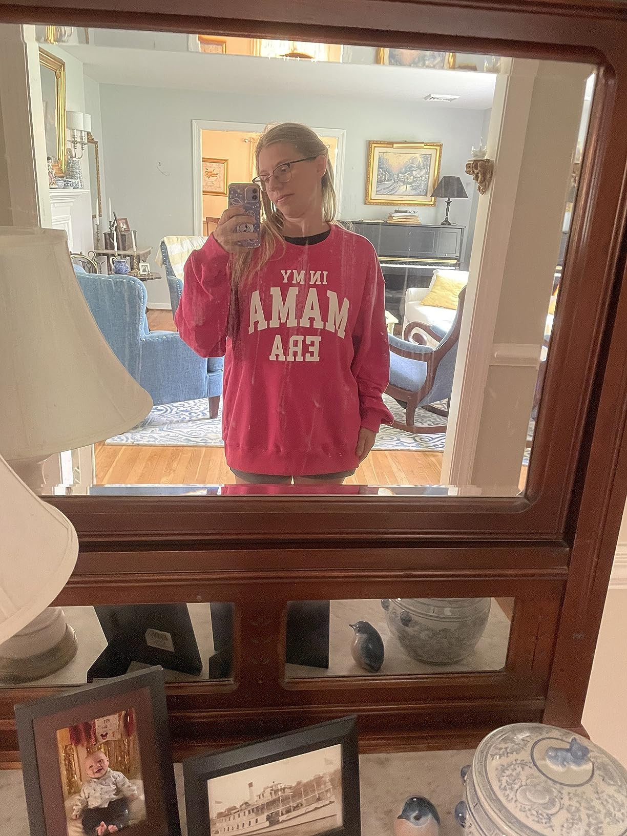 In My Mama Era Sweatshirts Oversized Mama Sweatshirt Women Casual Letter Print Long Sleeve Pullov... | Amazon (US)