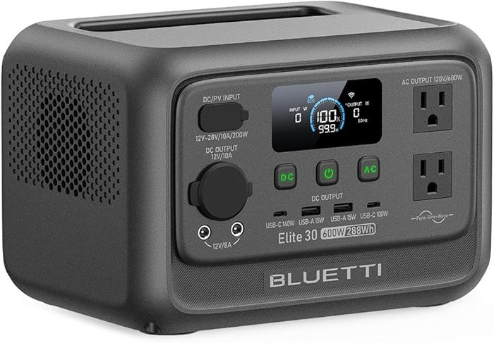 BLUETTI Elite 30 V2 Portable Power Station 600W (Power Lifting 1500W), 288Wh LiFePO4 Battery with... | Amazon (US)