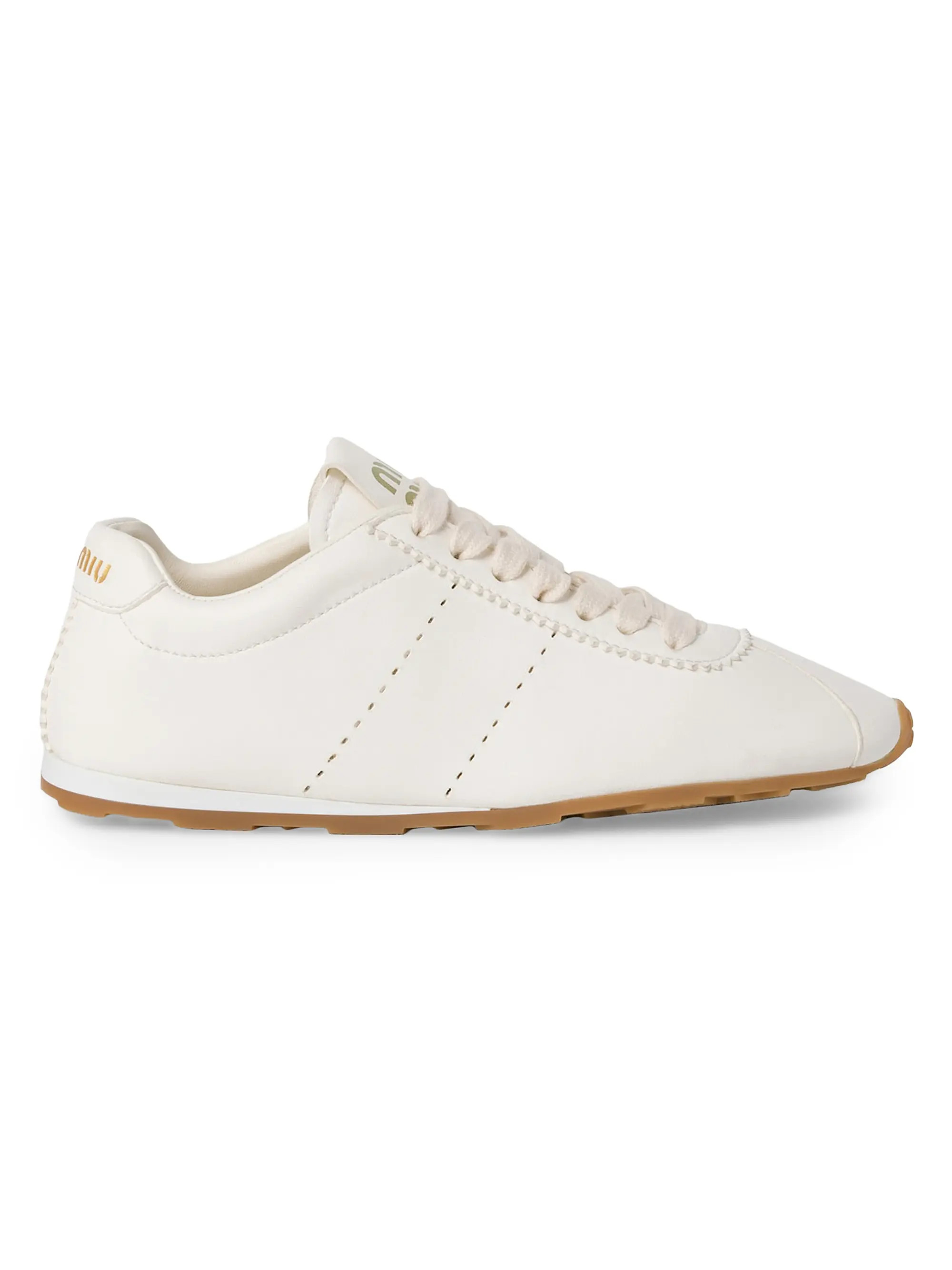 Miu Miu Plume Nappa Leather Sneakers | Saks Fifth Avenue | Saks Fifth Avenue