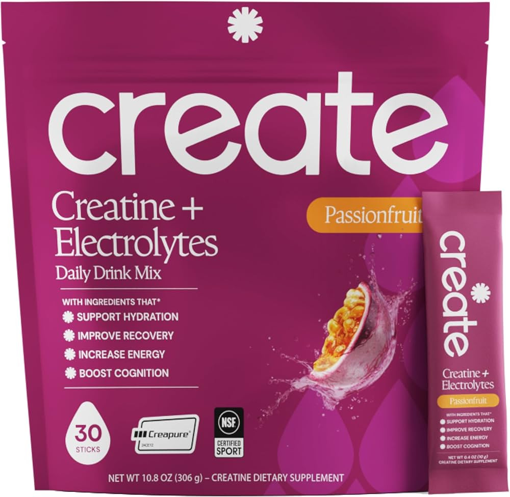 Create Creatine + Electrolytes Mix - Creatine Monohydrate Stick Packs, Supports Energy and Hydrat... | Amazon (US)