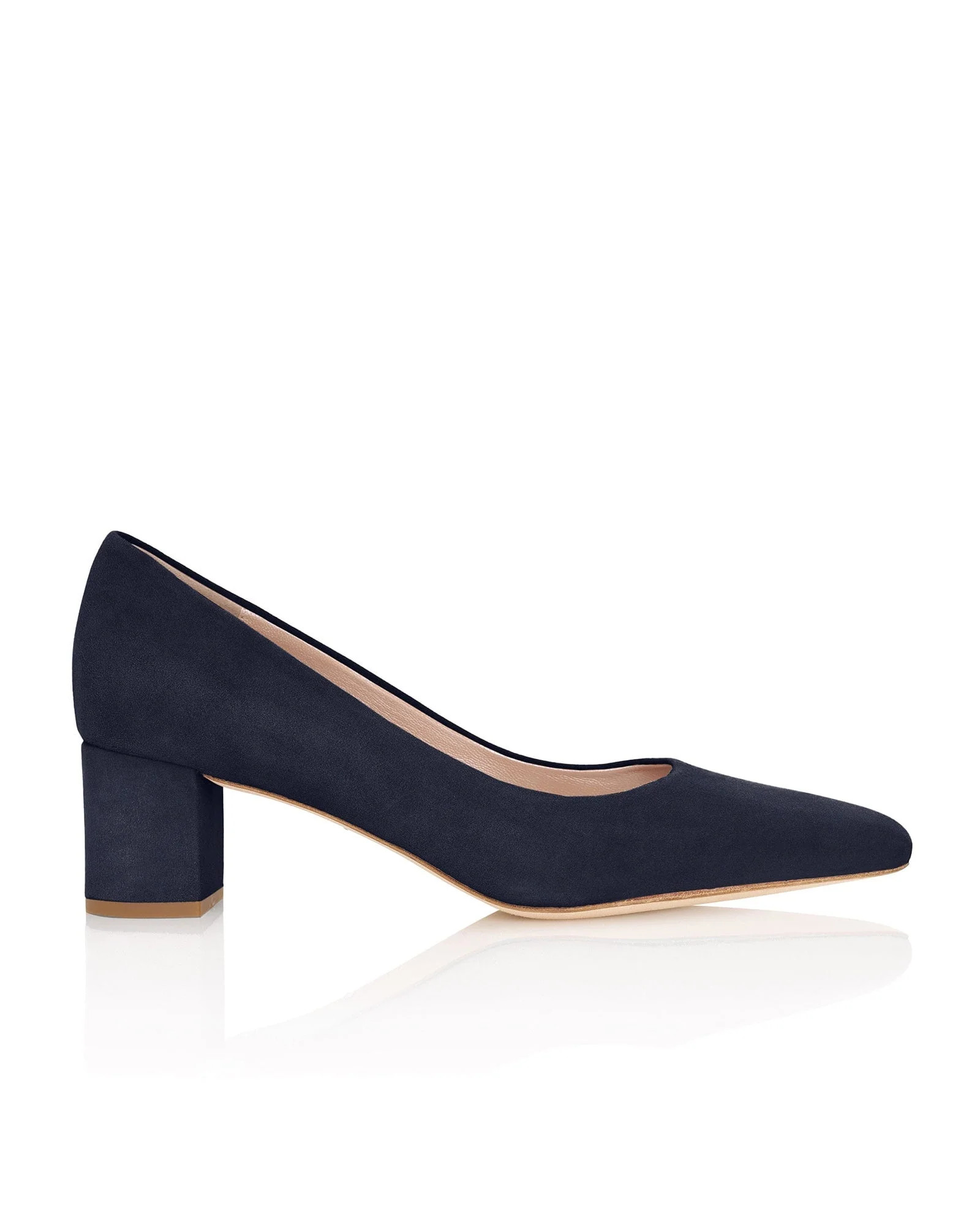Josie Navy Suede
			Low Block Heel | Emmy London