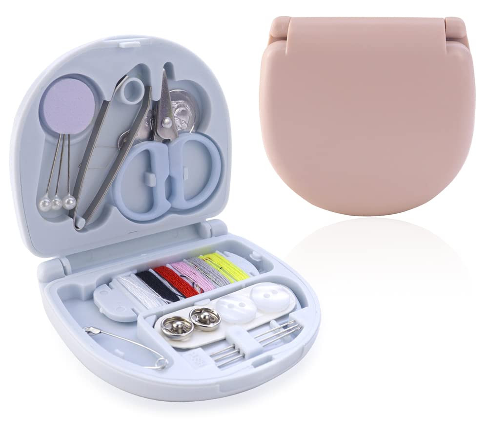 2-Pack Min Travel Sewing Kit - Portable DIY Supplies - Plastic Box - Beginner Friendly - Emergenc... | Amazon (US)