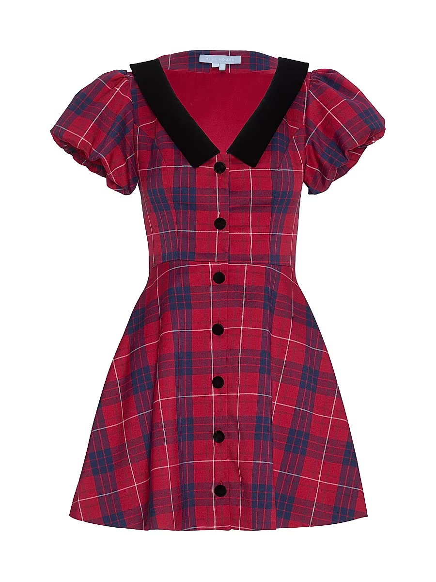 Women's The Samantha Dress - Cherry Tartan - Size XXS | Saks Fifth Avenue
