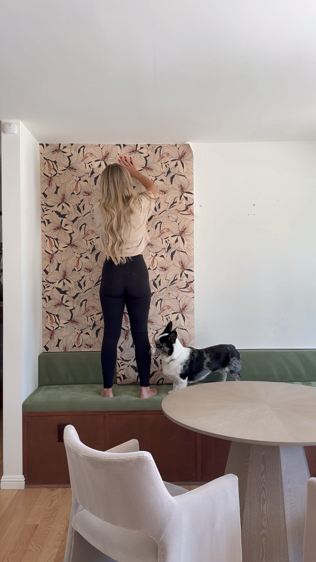 Peel & stick wallpaper in our breakfast nook! This one is a Gucci look for less! I chose the Fabric paper and I totally recommend this material for any paper you chose!  Very easy to work with and I’ve removed it before and left no damage for me!

#LTKHome #LTKFindsUnder100 #LTKStyleTip