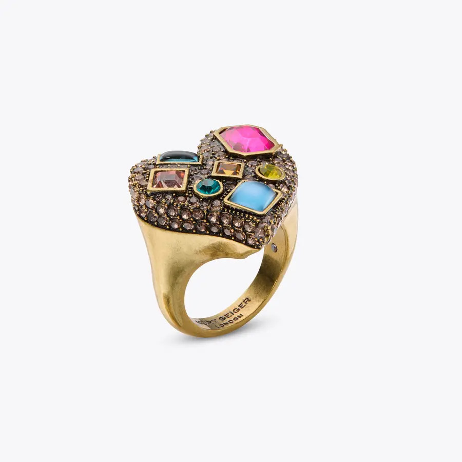 rainbow heart ring | Kurt Geiger US