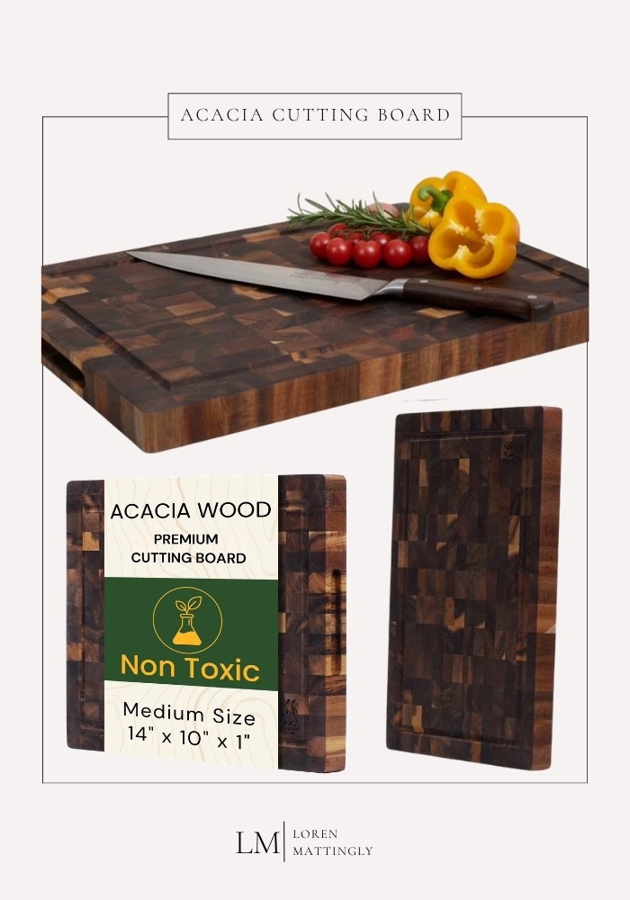 One simple kitchen swap that actually matters: your cutting board. 🔪 

I switched to this acacia wood board and haven’t looked back. It’s sturdy, easy to clean, and made without the questionable materials you’ll find in a lot of plastic options.

Why I love it:
 • solid + durable (no warping)
 • gentle on knives
 • non-toxic materials
 • looks good enough to leave out on the counter

Perfect for everyday chopping, meal prep, or even serving when you want things to feel a little elevated.

Linked this exact one!

#LTKkitchen #kitchen #cooking

#LTKfoodie