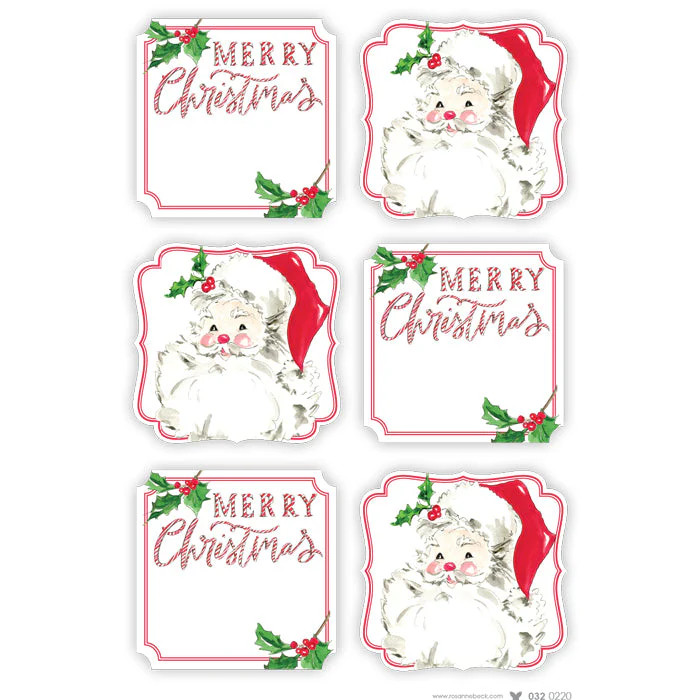 Candy Canes and Santa Die-Cut Sticker Sheet | Rosanne Beck Collections