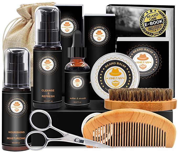 Amazon.com : Upgraded Beard Grooming Kit w/Beard Conditioner,Beard Oil,Beard Balm,Beard Brush,Bea... | Amazon (US)