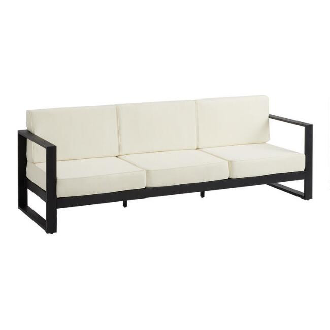 Segovia Black Metal Outdoor Couch | World Market