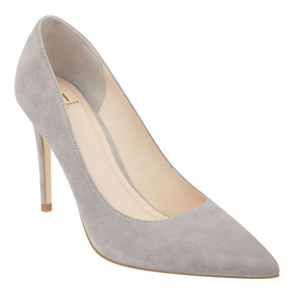 Jaxon Pumps - Light Grey Suede | Marc Fisher