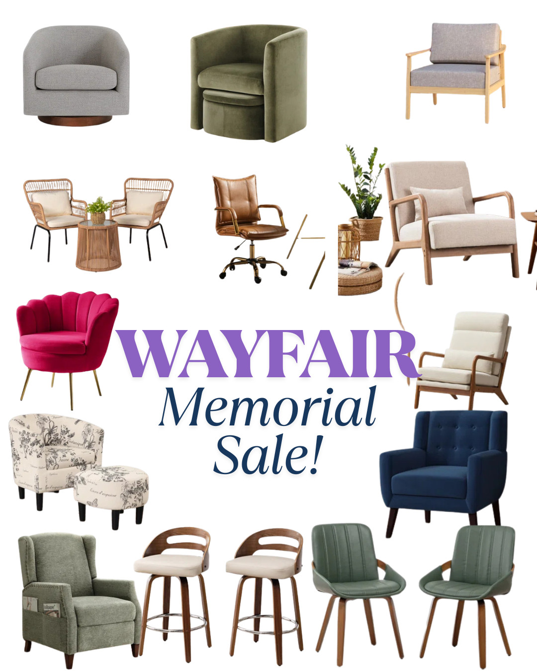 There are so many fabulous styles and colors to choose from!  Here are just a few of my favorite chairs included in the sale!  Don't miss out on these AMAZING prices.  Memorial sale going on NOW!  

 #LTKHome #LTKSaleAlert