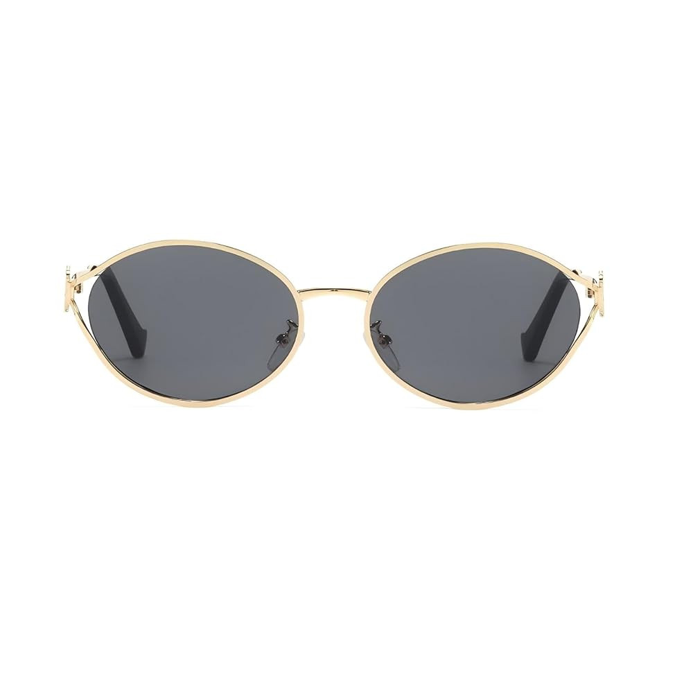 Women's Retro Oval Frame Sunglasses 90s Y2K Trend Round Sun Glasses | Amazon (US)