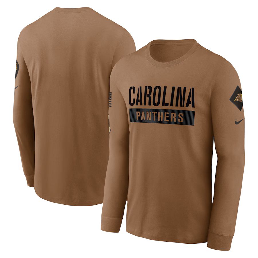 Carolina Panthers Nike 2023 Salute To Service Long Sleeve T-Shirt - Brown | Fanatics