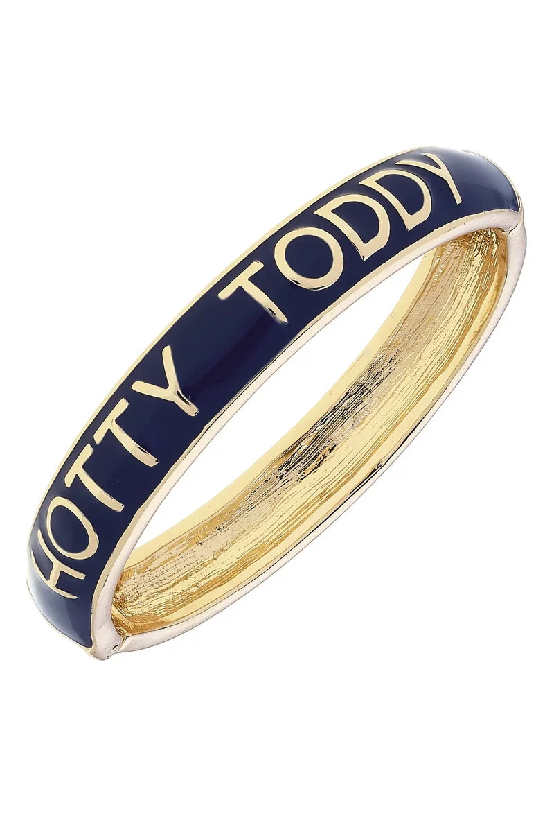 Ole Miss Rebels Sculpted Enamel Hinge Bangle in Navy | CANVAS