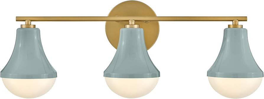 Lark Haddie Modern Three-Light Bath Vanity, Fixture Mounts Up or Down Over Bathroom Mirror, Seafo... | Amazon (US)