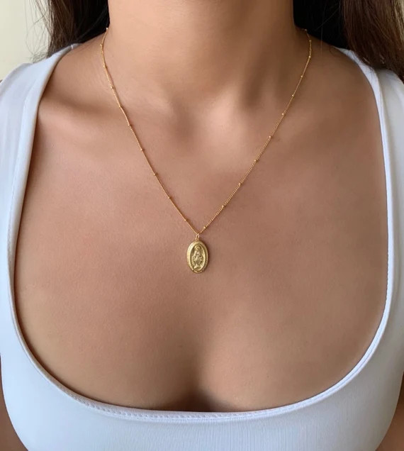 Virgin Mary Necklace Miraculous Pendant Necklace Mary | Etsy | Etsy (US)