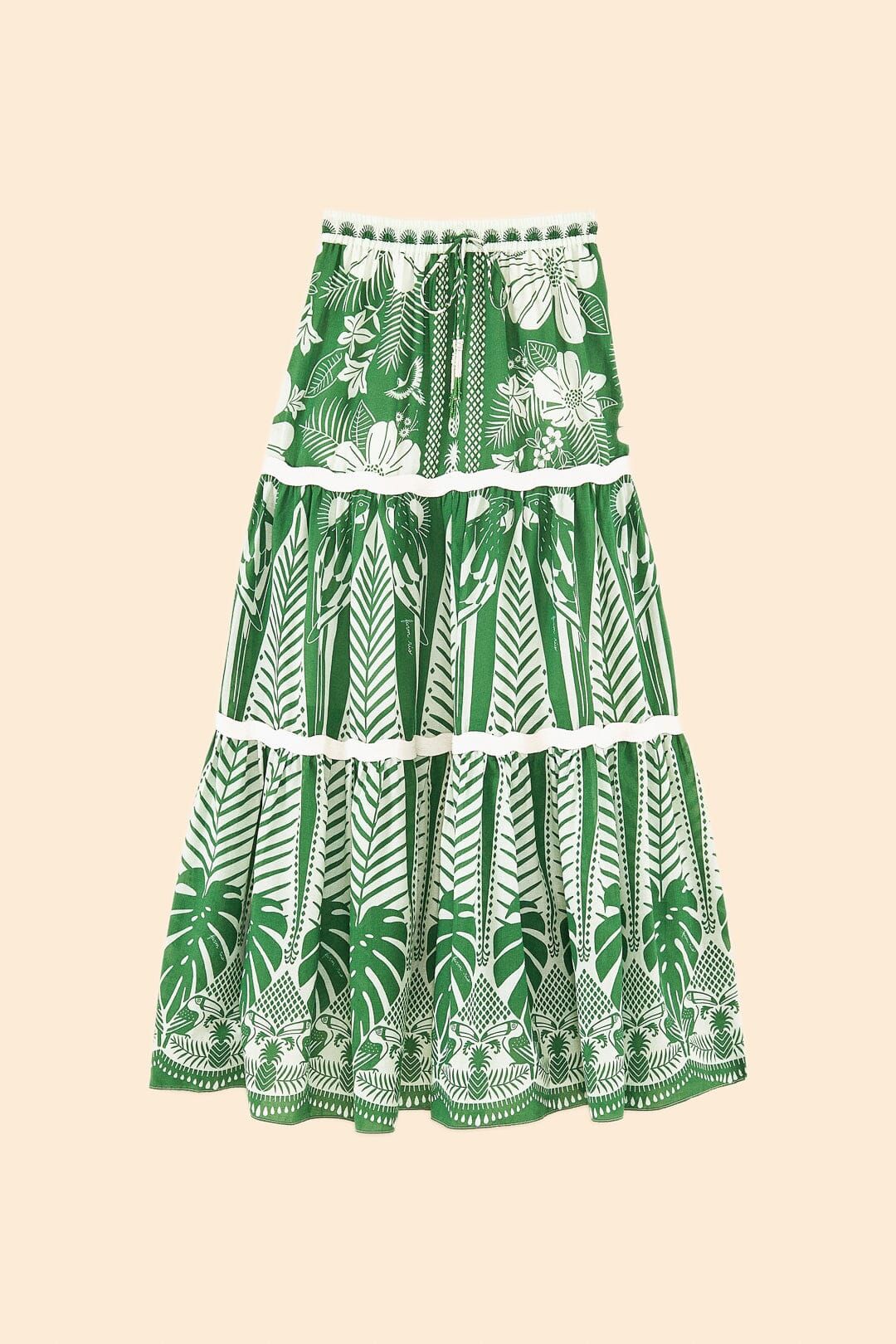 Off-White Macaw Elegance Maxi Skirt | FarmRio