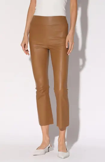 Walter Baker Luisa Leather Crop Flare Leg Pants in Camel at Nordstrom Rack, Size X-Large | Nordstrom Rack